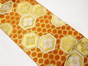 アンティーク　小林清二製　亀甲に花模様織り出し袋帯(材料)